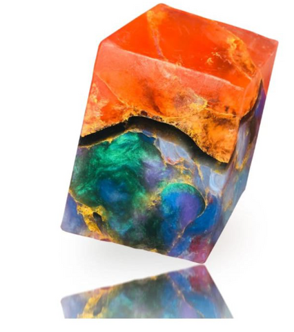 Fire opal Soap gemstone - Peach melon gardenia