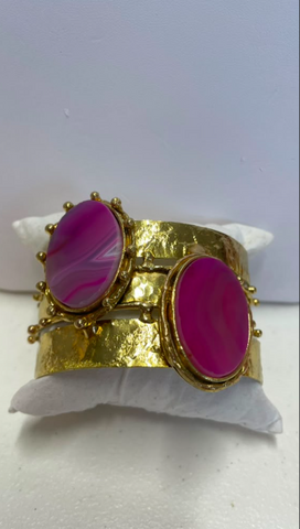 Bangel con piedras fusha ovaladas