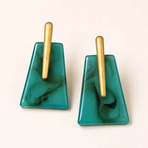 Acrylic Tqs Trapezoid Drop Earrings