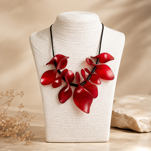 Red Petals Adjustable Necklace