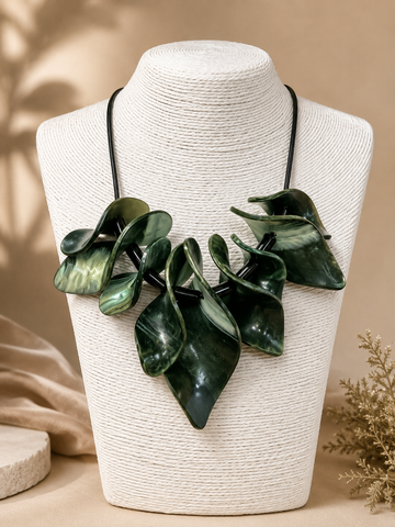 Dark Matte Olive Necklace