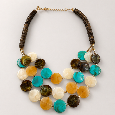 Multi Layered Acrylic Short Necklace