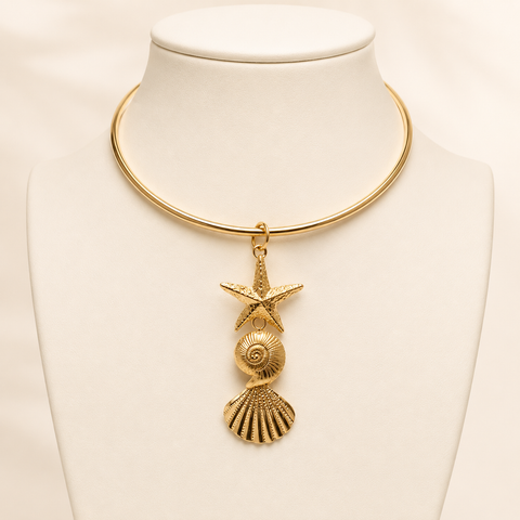Choker-Brillo marino