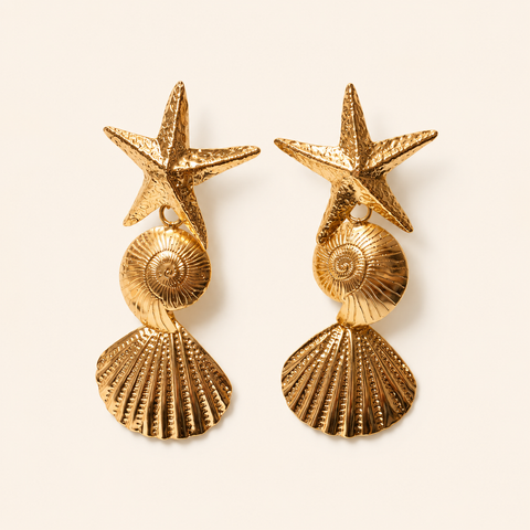 Set brillo marino  Aretes