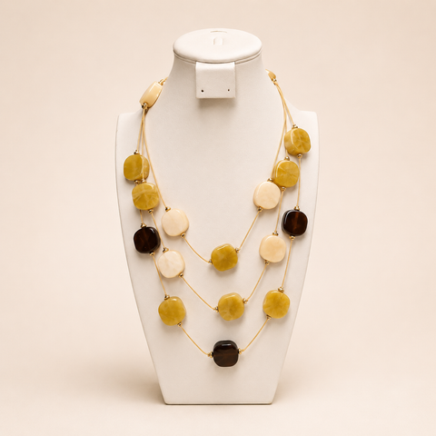 Collar capas 3 tonos  Mostaza