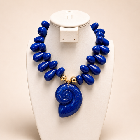 Collar Caracol Azul