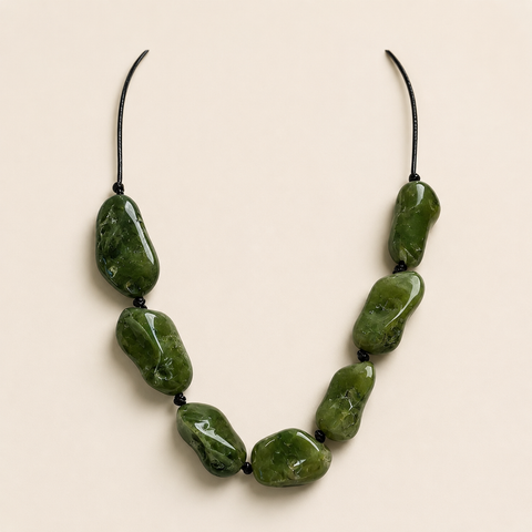 Collar ajustable  Piedras verdes